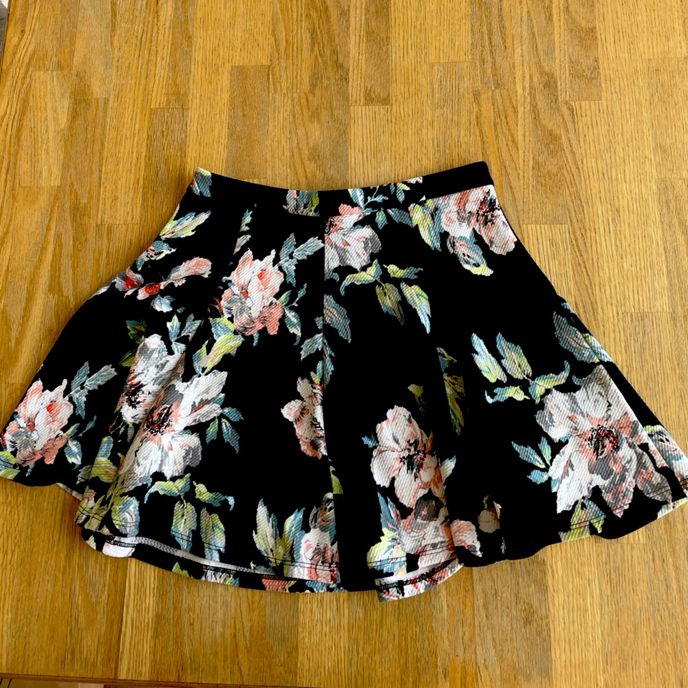 Lush Floral Print Circle Skirt